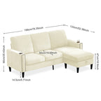 Divano componibile a 3 posti a L in ciniglia dal design moderno
