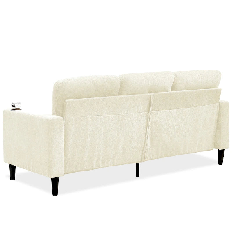 Divano componibile a 3 posti a L in ciniglia dal design moderno