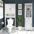 Mobiletto portaoggetti alto sopra il WC, frassino bianco/grigio legno spiaggiato, montaggio per 1 persona