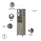 Mobiletto portaoggetti alto sopra il WC, frassino bianco/grigio legno spiaggiato, montaggio per 1 persona