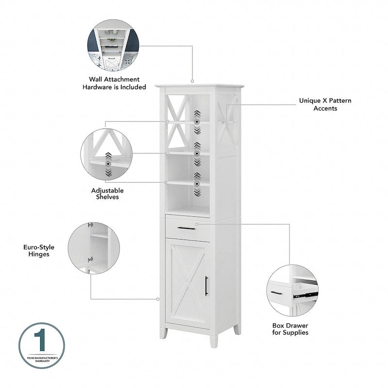 Mobiletto portaoggetti alto sopra il WC, frassino bianco/grigio legno spiaggiato, montaggio per 1 persona