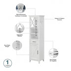 Mobiletto portaoggetti alto sopra il WC, frassino bianco/grigio legno spiaggiato, montaggio per 1 persona