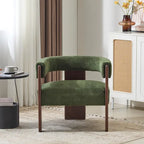 Poltrona accento Emery in tessuto bouclé moderno con rivestimento imbottito