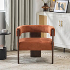 Poltrona accento Emery in tessuto bouclé moderno con rivestimento imbottito