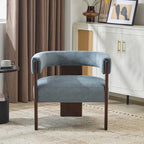 Poltrona accento Emery in tessuto bouclé moderno con rivestimento imbottito