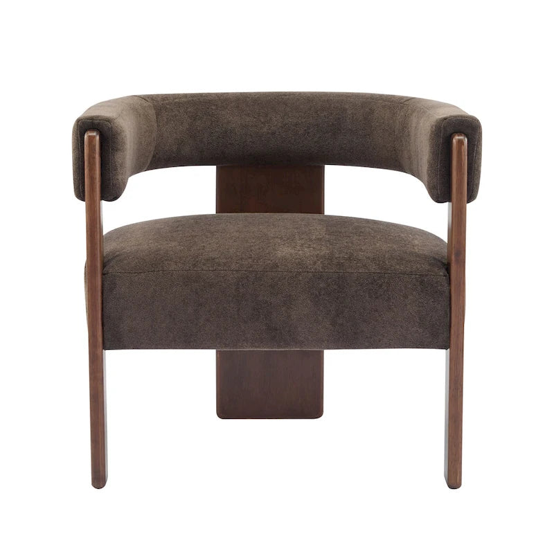 Poltrona accento Emery in tessuto bouclé moderno con rivestimento imbottito