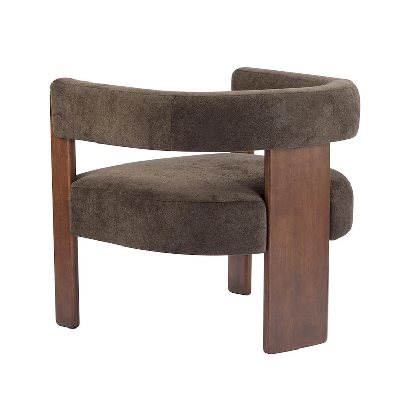 Poltrona accento Emery in tessuto bouclé moderno con rivestimento imbottito