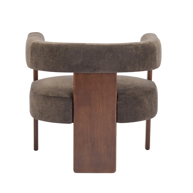 Poltrona accento Emery in tessuto bouclé moderno con rivestimento imbottito