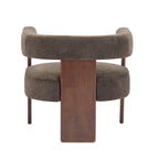 Poltrona accento Emery in tessuto bouclé moderno con rivestimento imbottito