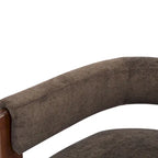 Poltrona accento Emery in tessuto bouclé moderno con rivestimento imbottito