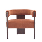 Poltrona accento Emery in tessuto bouclé moderno con rivestimento imbottito