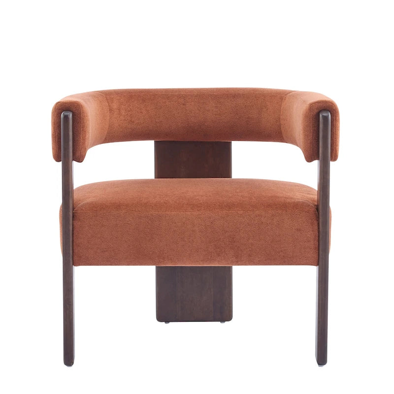 Poltrona accento Emery in tessuto bouclé moderno con rivestimento imbottito