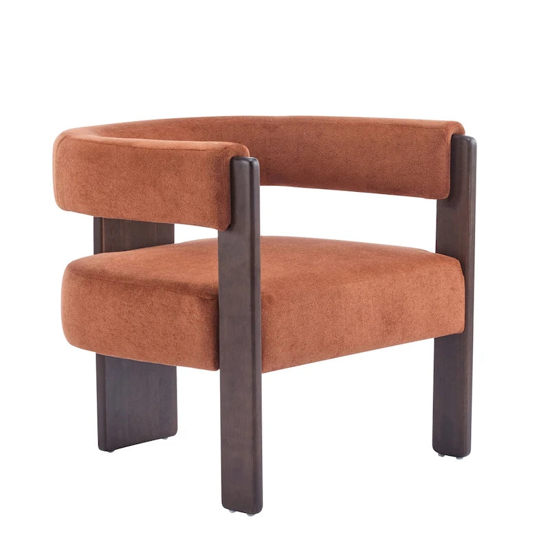 Poltrona accento Emery in tessuto bouclé moderno con rivestimento imbottito
