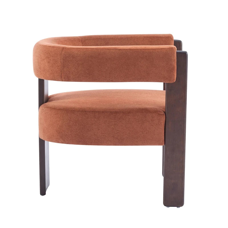 Poltrona accento Emery in tessuto bouclé moderno con rivestimento imbottito