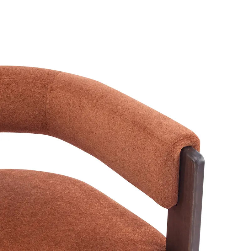 Poltrona accento Emery in tessuto bouclé moderno con rivestimento imbottito