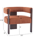 Poltrona accento Emery in tessuto bouclé moderno con rivestimento imbottito