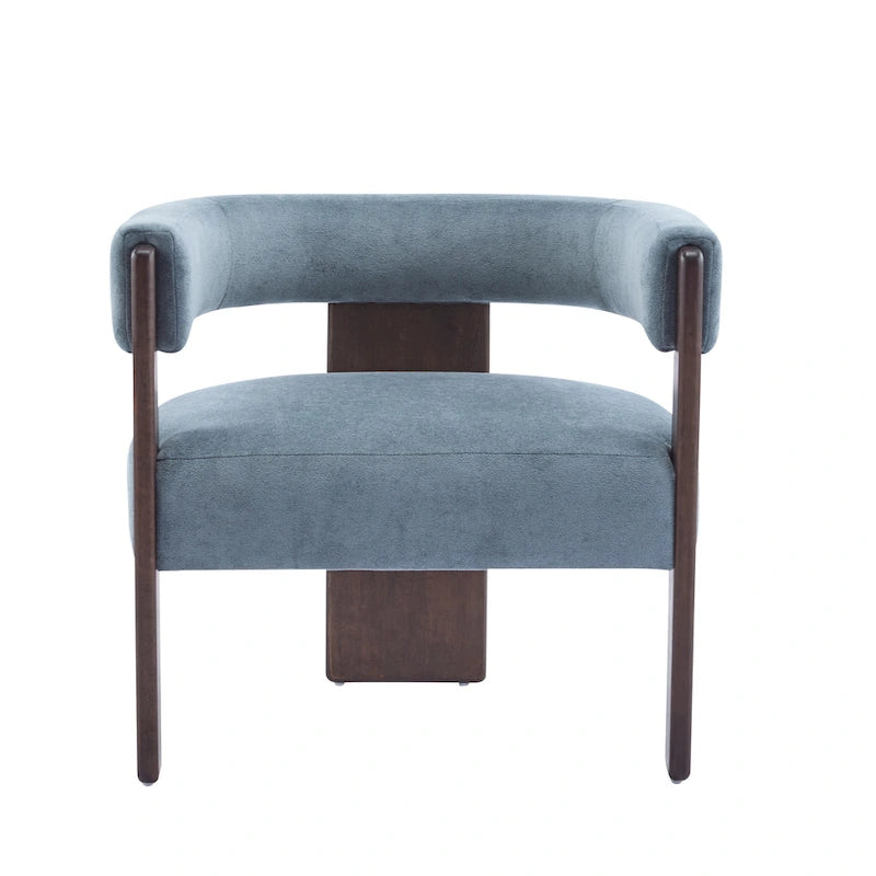 Poltrona accento Emery in tessuto bouclé moderno con rivestimento imbottito