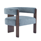 Poltrona accento Emery in tessuto bouclé moderno con rivestimento imbottito
