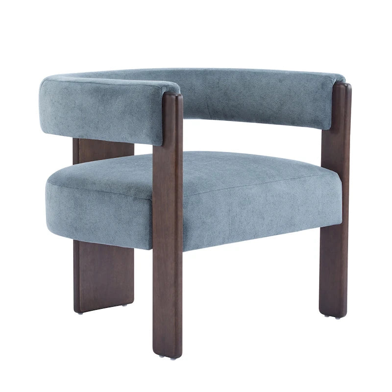 Poltrona accento Emery in tessuto bouclé moderno con rivestimento imbottito