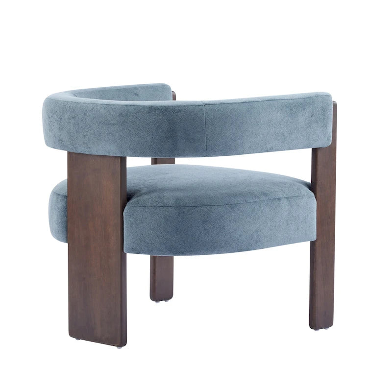 Poltrona accento Emery in tessuto bouclé moderno con rivestimento imbottito
