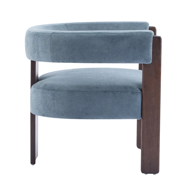 Poltrona accento Emery in tessuto bouclé moderno con rivestimento imbottito