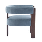 Poltrona accento Emery in tessuto bouclé moderno con rivestimento imbottito