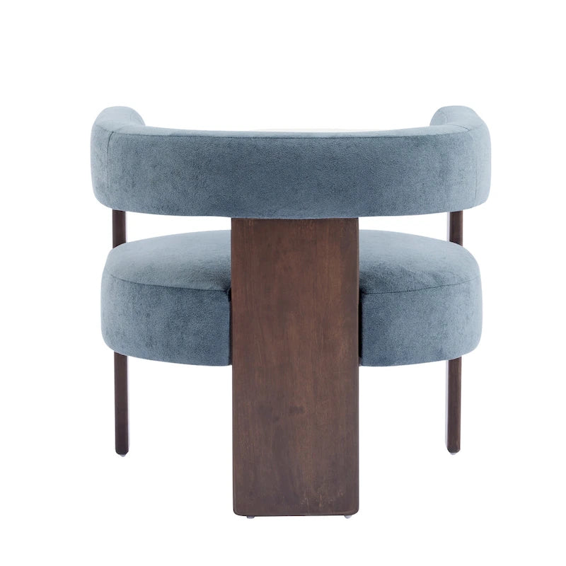 Poltrona accento Emery in tessuto bouclé moderno con rivestimento imbottito
