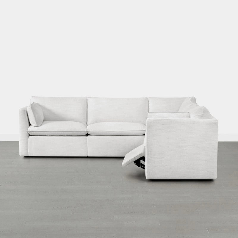 Divano sezionale reclinabile elettrico Snow/Cream, Multi-posto