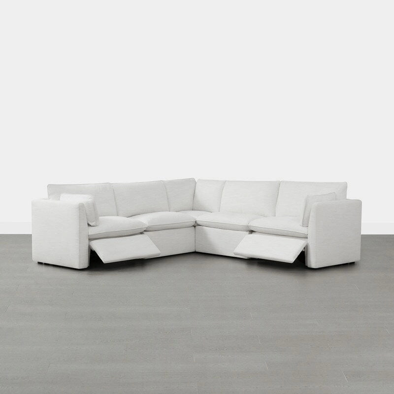 Divano sezionale reclinabile elettrico Snow/Cream, Multi-posto