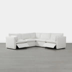 Divano sezionale reclinabile elettrico Snow/Cream, Multi-posto