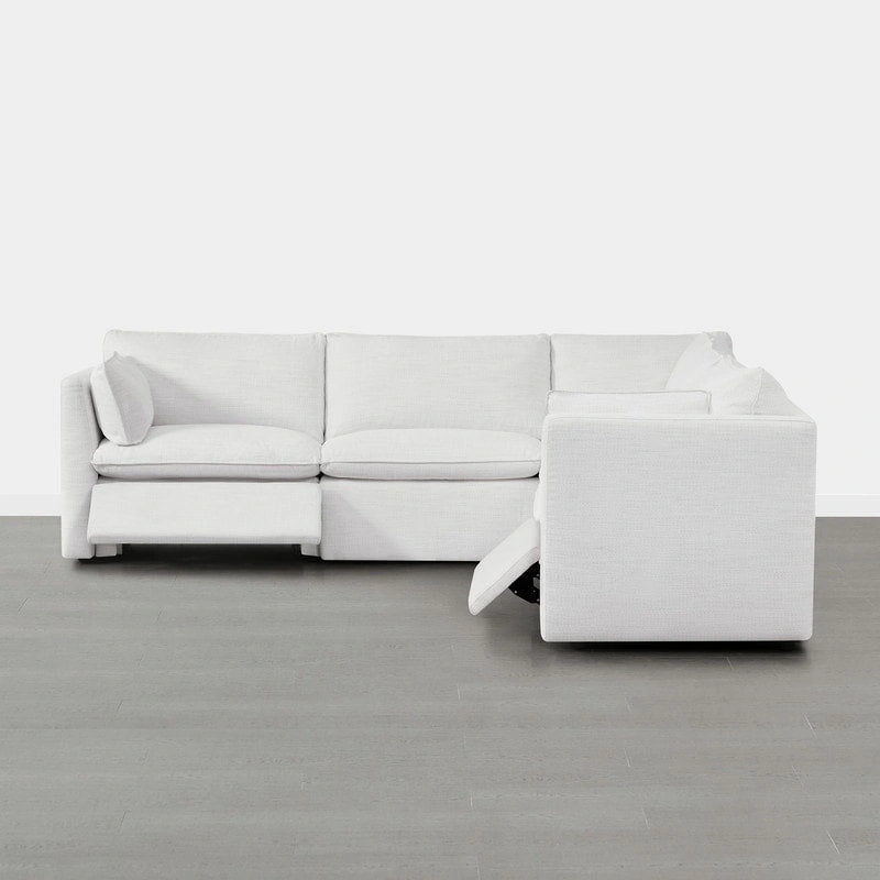 Divano sezionale reclinabile elettrico Snow/Cream, Multi-posto
