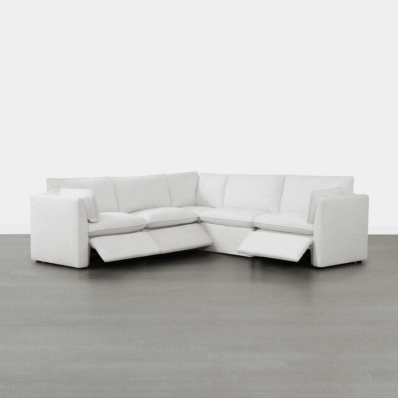 Divano sezionale reclinabile elettrico Snow/Cream, Multi-posto