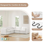 Divano sezionale reclinabile elettrico Snow/Cream, Multi-posto