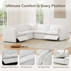 Divano sezionale reclinabile elettrico Snow/Cream, Multi-posto