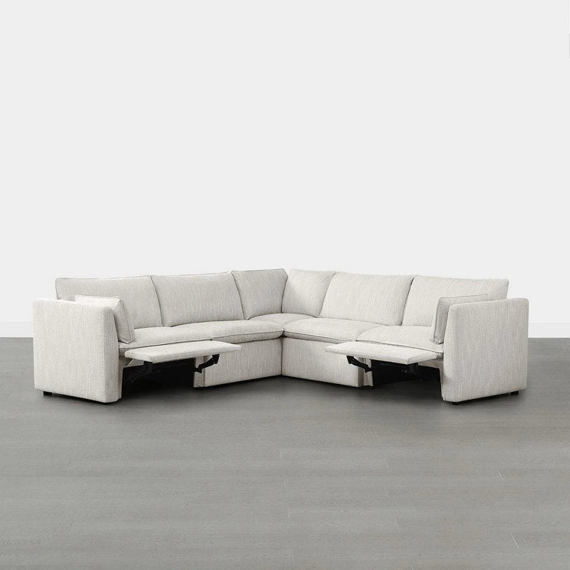 Divano sezionale reclinabile elettrico Snow/Cream, Multi-posto