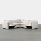 Divano sezionale reclinabile elettrico Snow/Cream, Multi-posto