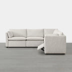 Divano sezionale reclinabile elettrico Snow/Cream, Multi-posto