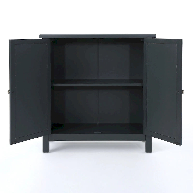 Armadietto a doppia anta Firwood con finitura a specchio, grigio antracite