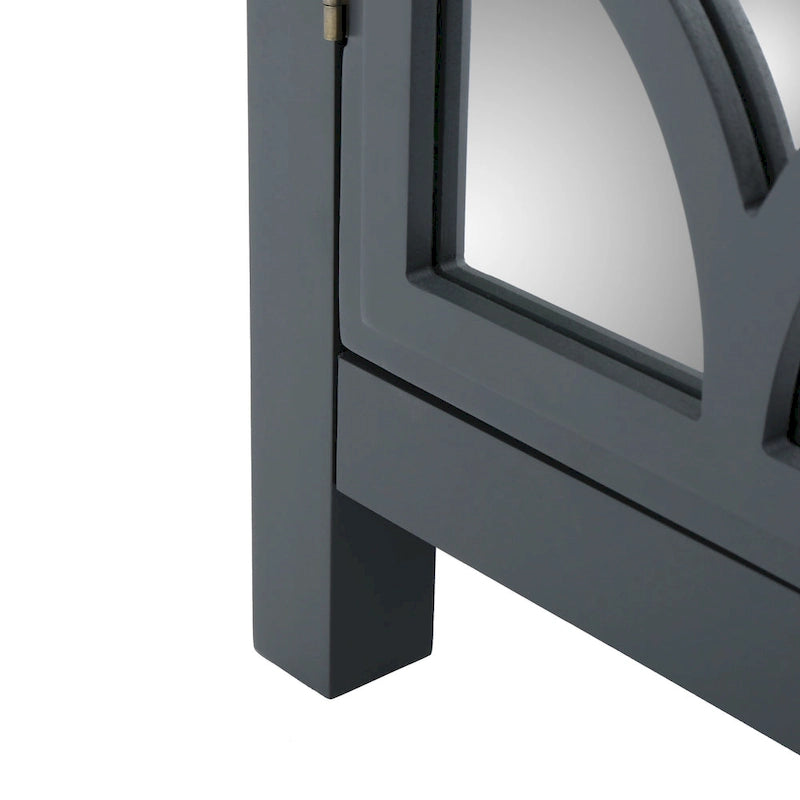 Armadietto a doppia anta Firwood con finitura a specchio, grigio antracite