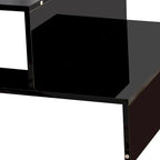 Tavolino da Caffè Moderno Minimalista a Doppio Strato Nero