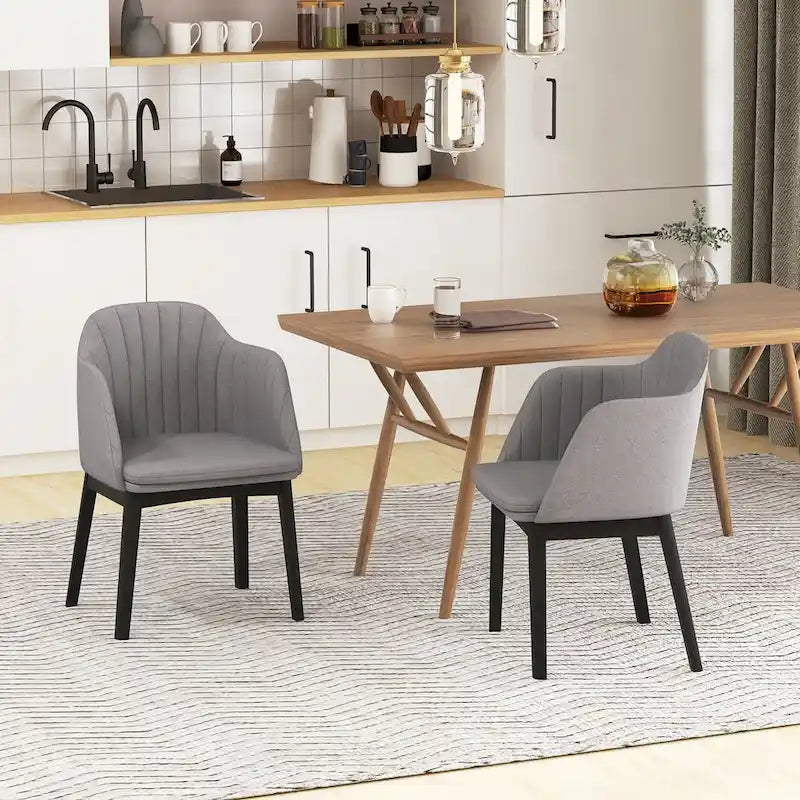 2 Sedie da Pranzo Moderne, Sedie Imbottite in Velluto con Telaio in Legno di Caucciù