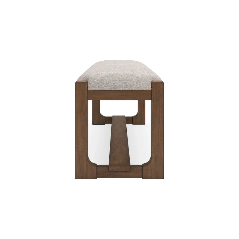 Panchina da pranzo imbottita beige avena e marrone, 162 cm, 2-3 posti a sedere