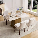 Sedia da pranzo imbottita, blu/grigio/beige, set da 2