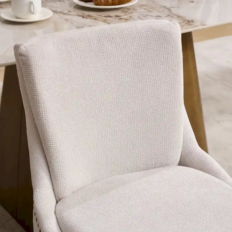 Sedia da pranzo imbottita, blu/grigio/beige, set da 2