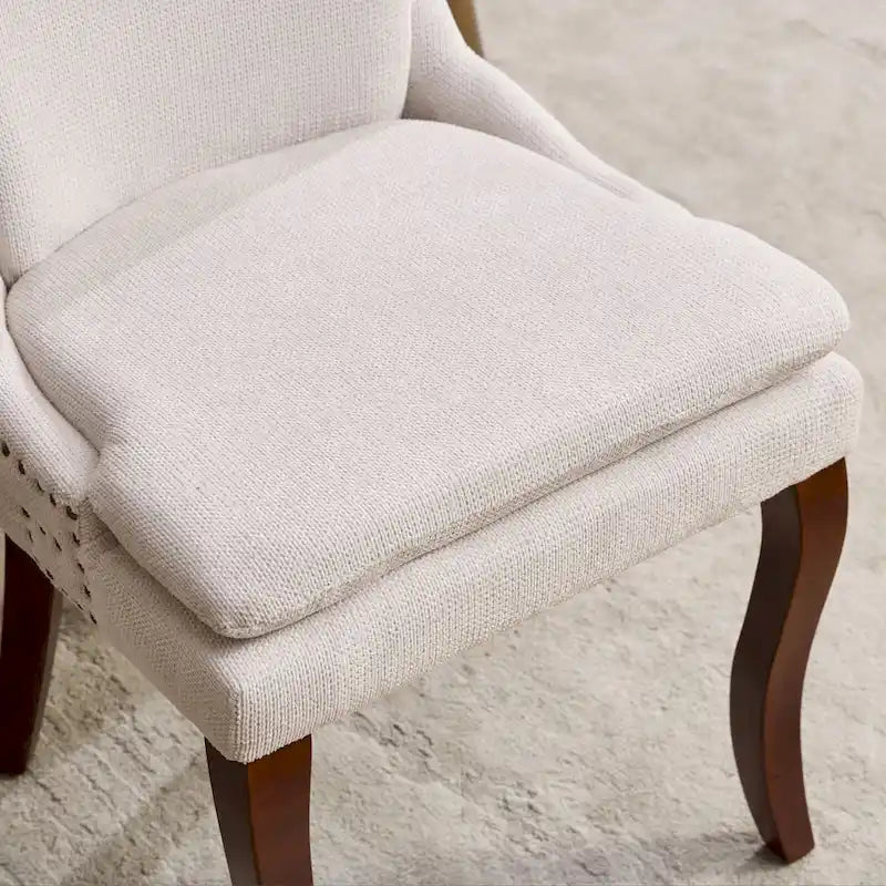 Sedia da pranzo imbottita, blu/grigio/beige, set da 2