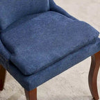 Sedia da pranzo imbottita, blu/grigio/beige, set da 2