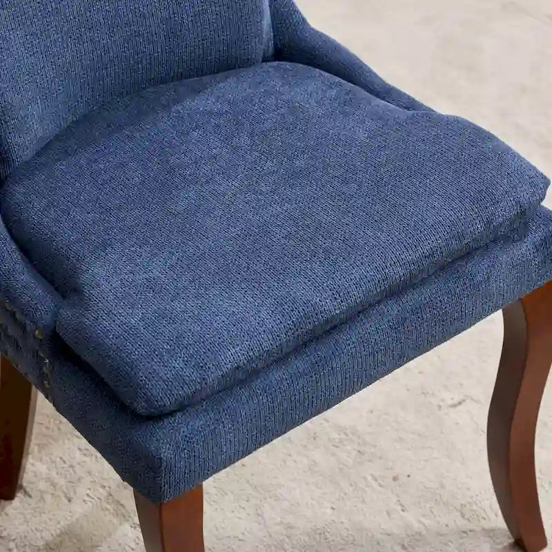 Sedia da pranzo imbottita, blu/grigio/beige, set da 2