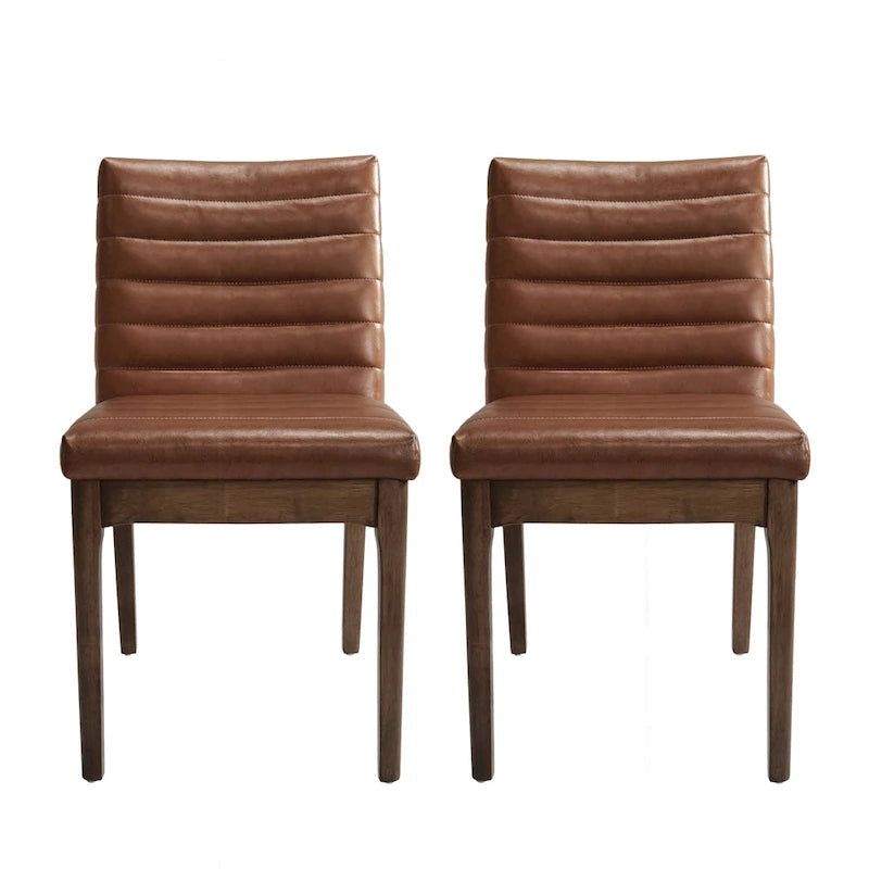 Eleganti sedie da pranzo imbottite con gambe in gomma, set da 2, per un'esperienza culinaria sofisticata