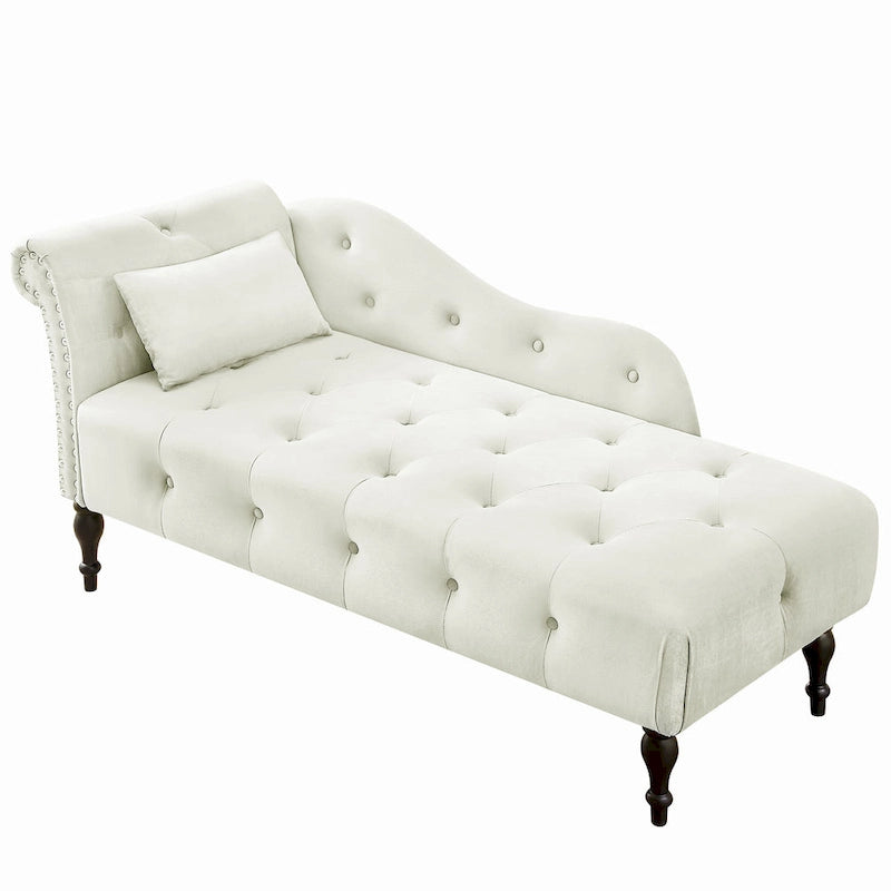 Chaise longue con tappezzeria capitonné in velluto rosa / bianco / blu / grigio / bordeaux, 1 posto