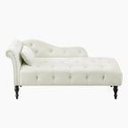 Chaise longue con tappezzeria capitonné in velluto rosa / bianco / blu / grigio / bordeaux, 1 posto